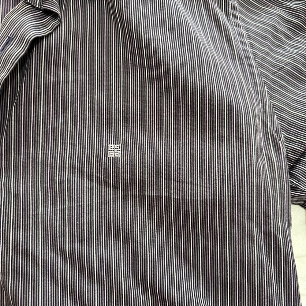 Givenchy Mens Medium Button Down Purple Stripe Sh… - image 8